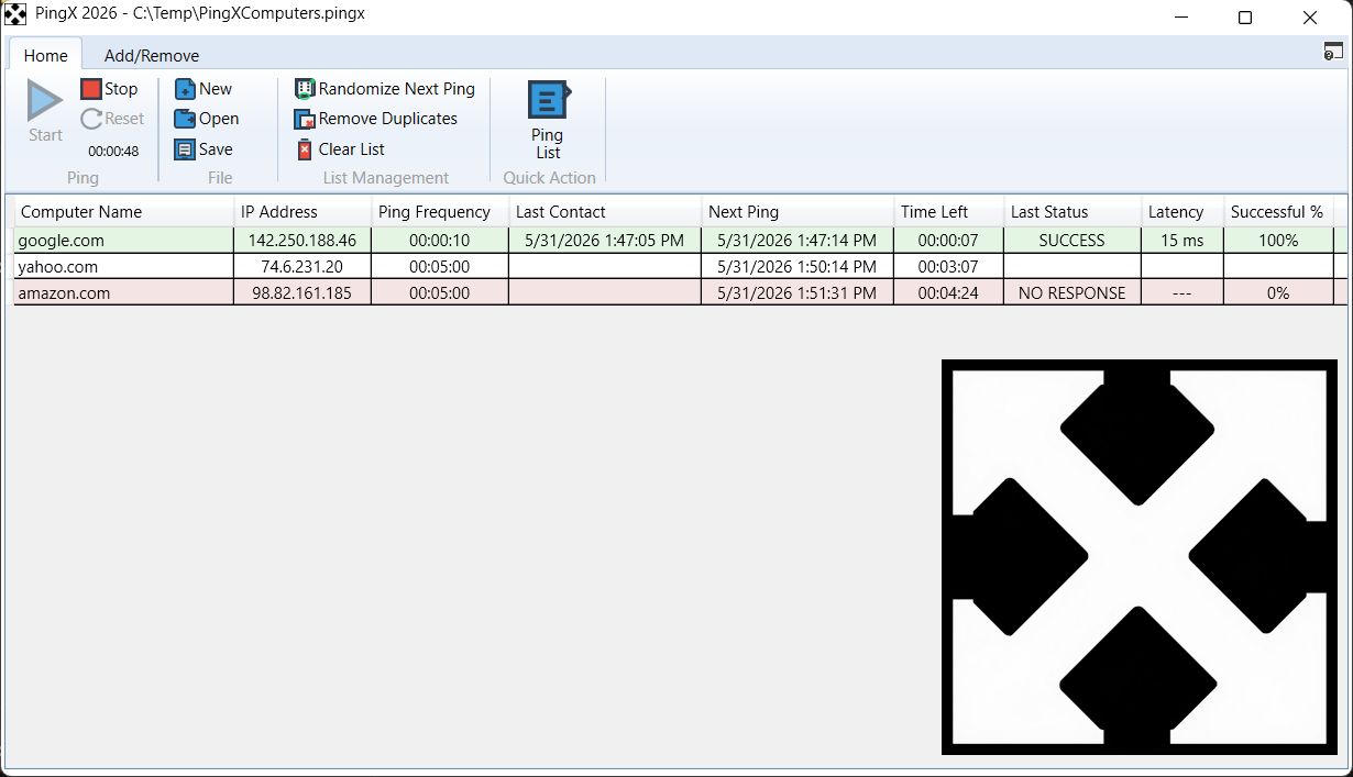 PingX 2026 software screenshot